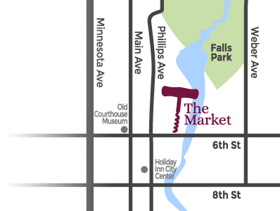 map to The Market in Sioux Falls